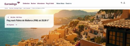 Flug Palma de Mallorca ab 29,99 Eurowings