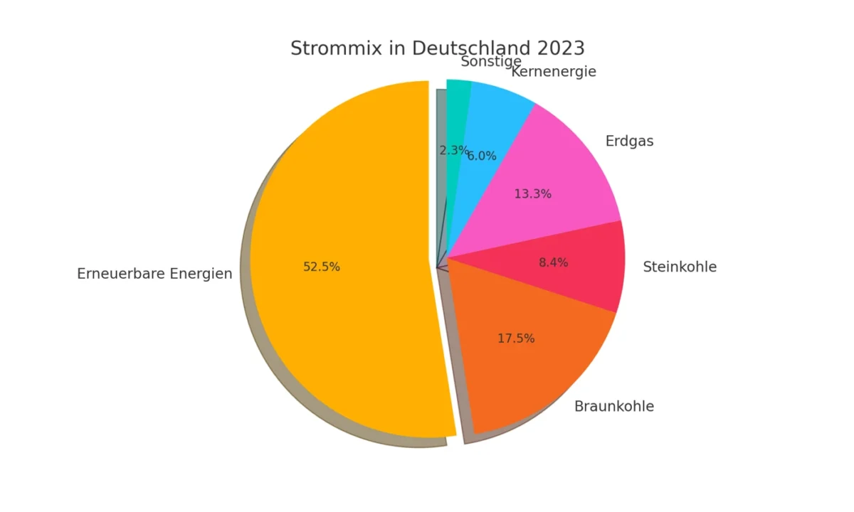 Strommix Deutschland im Jahr 2023