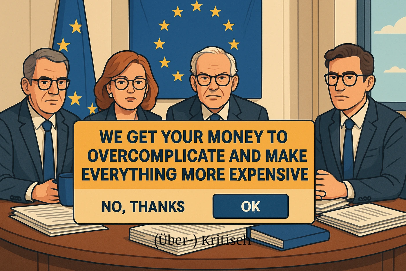 Warum uns die EU mit KI-Regeln beschäftigt. Bild: KI generiert für ueberkritisch.